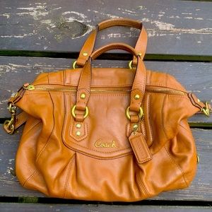 Coach Ashley Satchel leather camel color